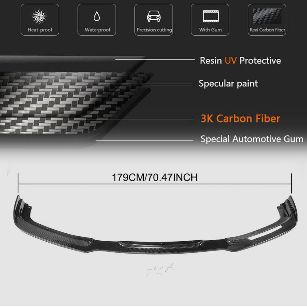 Front Bumper Lip Spoiler (for F 2011-2013, Carbon) for Lexus IS 2005-2013 - image 5