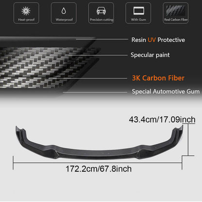 Front Bumper Lip V4 for F87 M2, Carbon for BMW 2 Series F22/F23 2014-2021 - image 5
