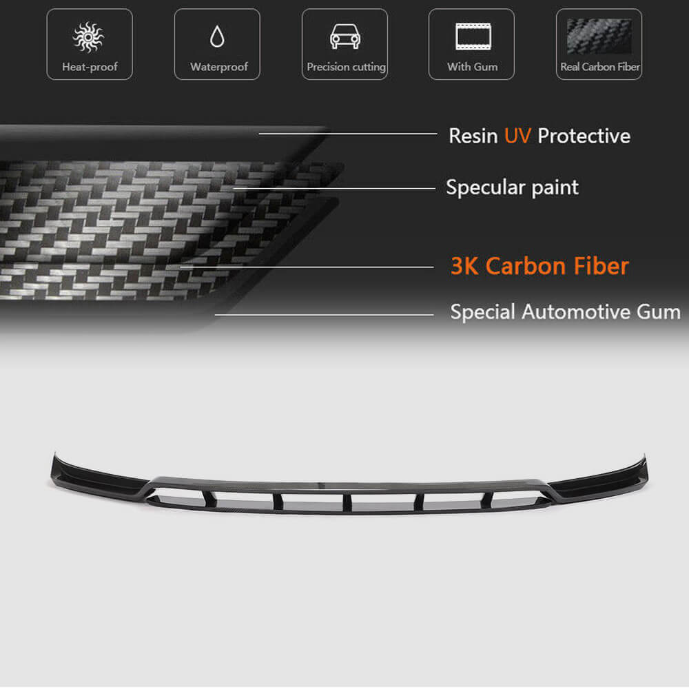Lip V2 front bumper cover (2014-2018, Carbon) for Porsche Macan 2014-2024 - image 5
