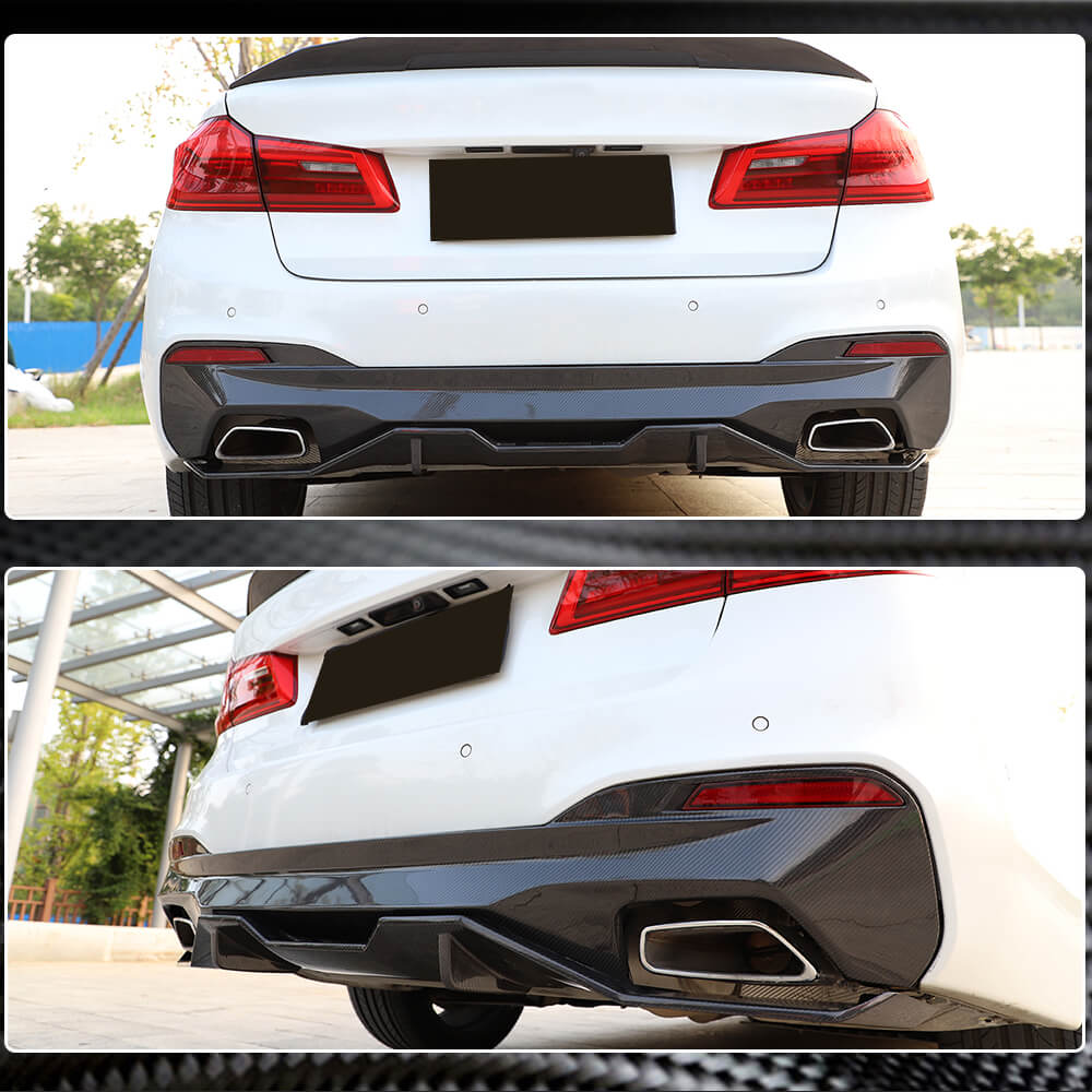 Rear Bumper Diffuser V2 (for M-Sport 2017-2020, Carbon) for BMW 5 Series G30/31 2017-2023 - image 7