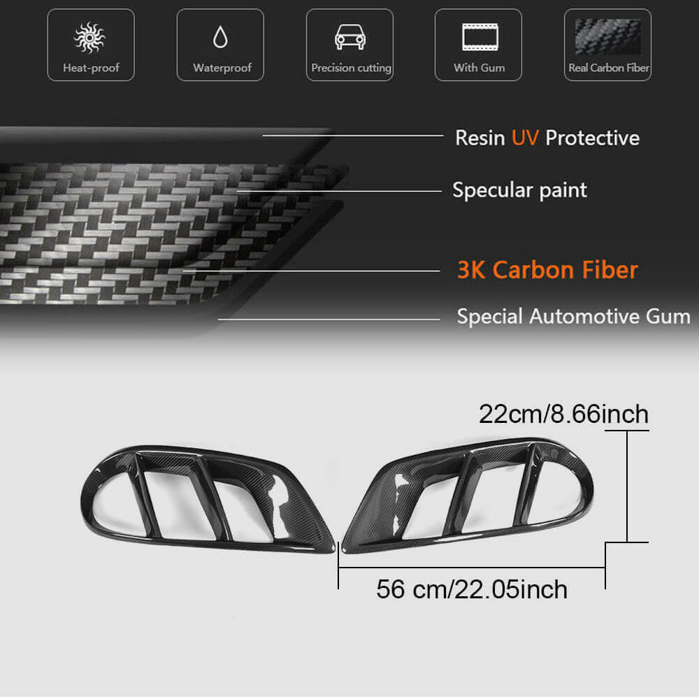 Covers for fog lights (for C43 AMG 2015-2019, Carbon) for Mercedes C-class W205 2014-2021 - image 5