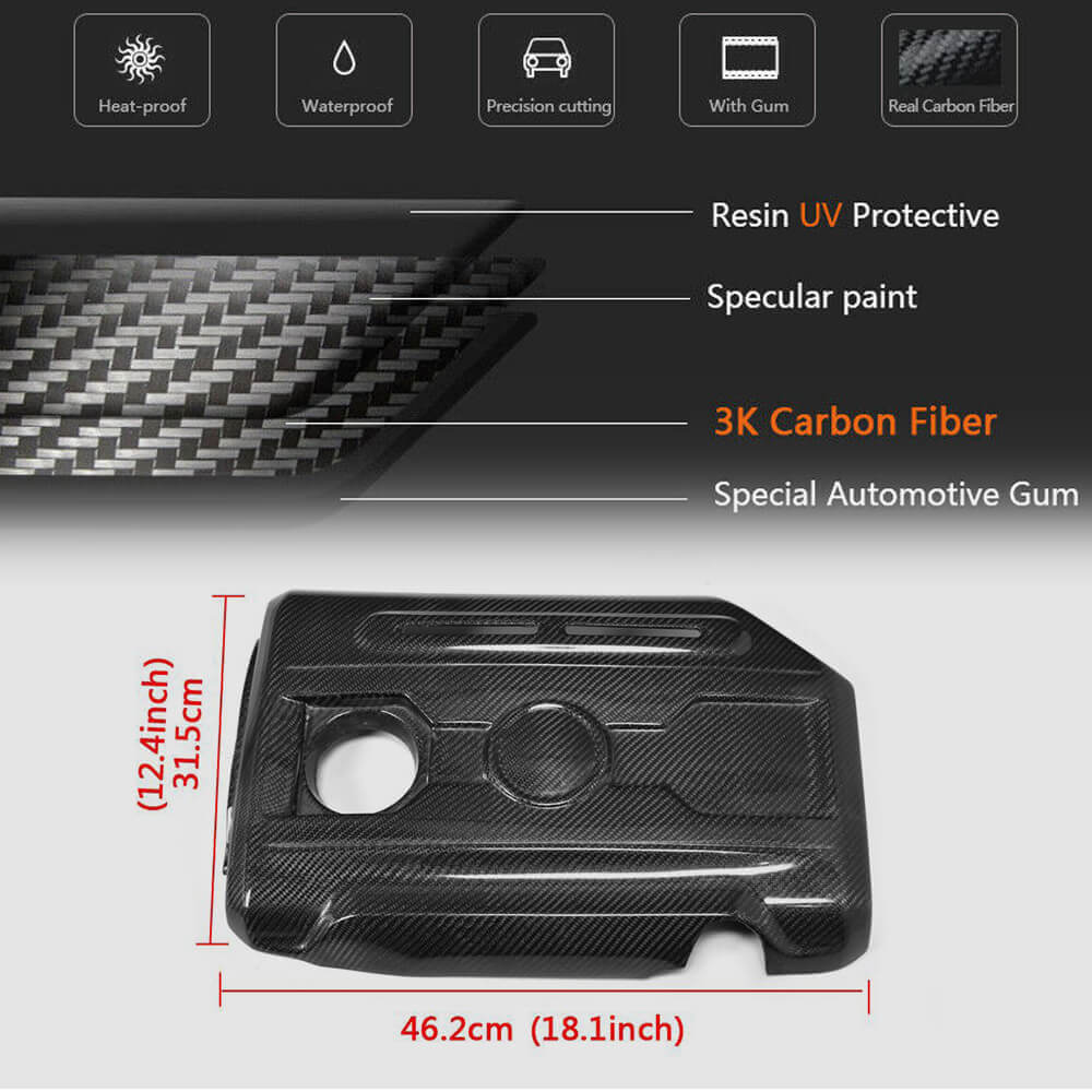 Engine cover (for GTI HB 2010-2013, Carbon) for Volkswagen Golf 6 - image 5