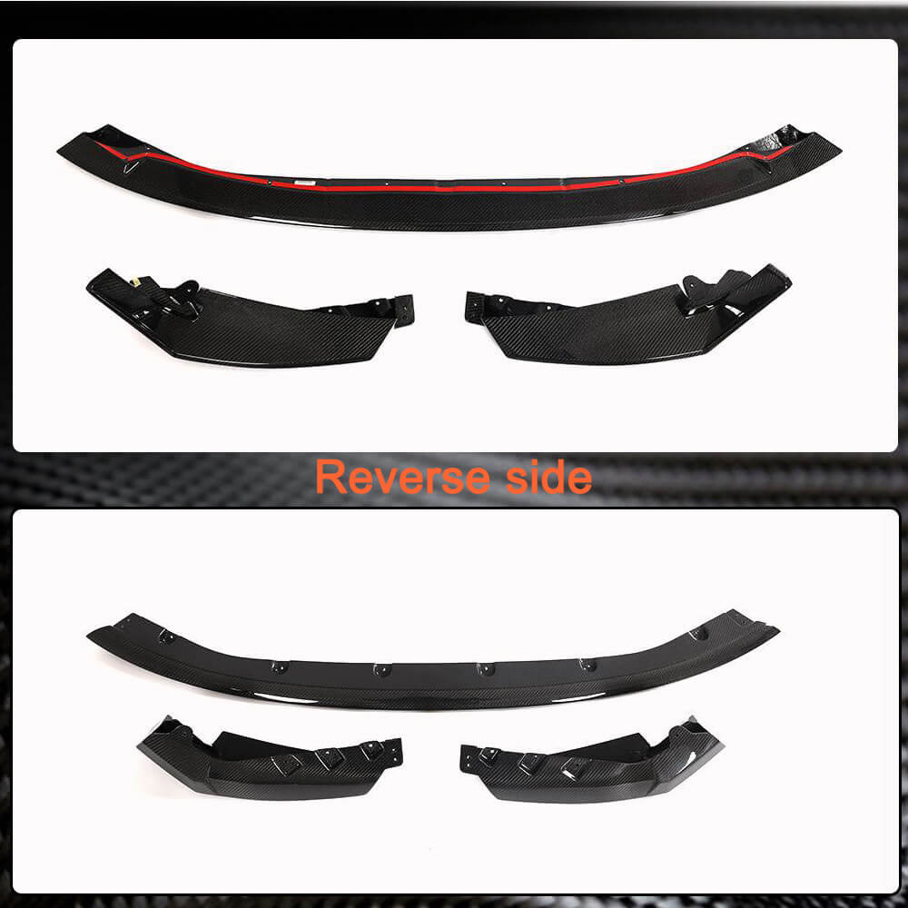 Front Bumper Lip V8 for G80, Carbon for BMW 3 Series G20/G21 2018- - image 5