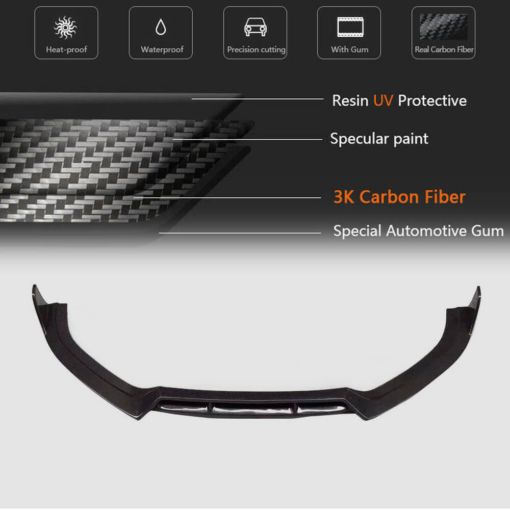 Front bumper lip Carbon V1 (for S-Line 2014-2018) for Audi A6 C7 2011-2017 - image 5