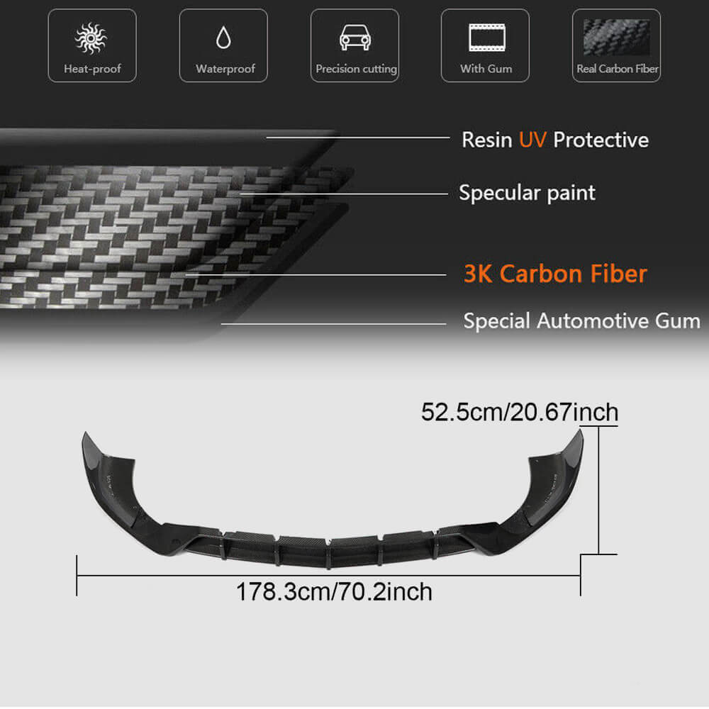 Front Bumper Lip Spoiler (for AMG/AMG-Line, Carbon) for Mercedes GLA H247 2020- - image 5