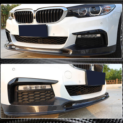 Front Bumper Lip V2 for M-Sport 2017-2020 Carbon for BMW 5 Series G30/31 2017-2023 - image 5