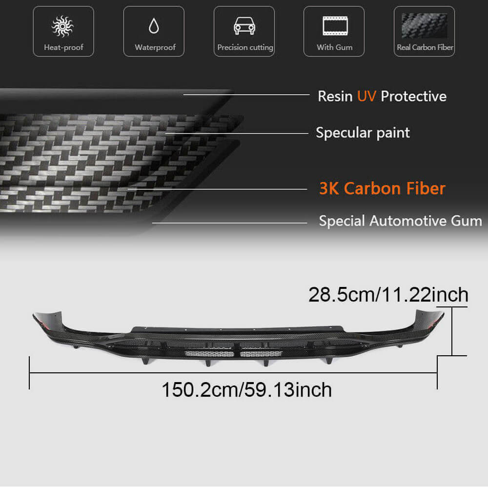 Rear Bumper Diffuser V2 for AMG-Line 2018-2020, Carbon for Mercedes CLS C257 2018- - image 5