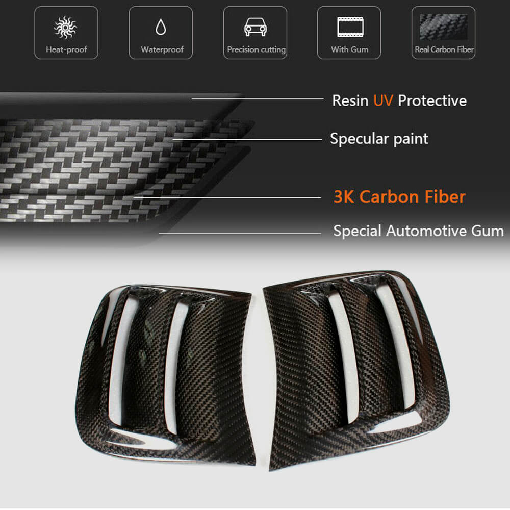 Covers on the front bumper (for C63 AMG Sedan 2008-2011, Carbon) for Mercedes C-class W204 2007-2015 - image 5