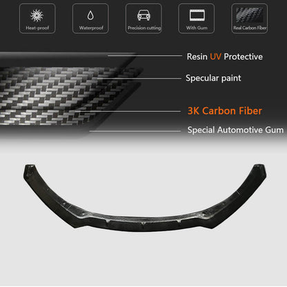 Front Bumper Lip Spoiler (2016-2020, Carbon) for Jaguar XF 2016- - image 5