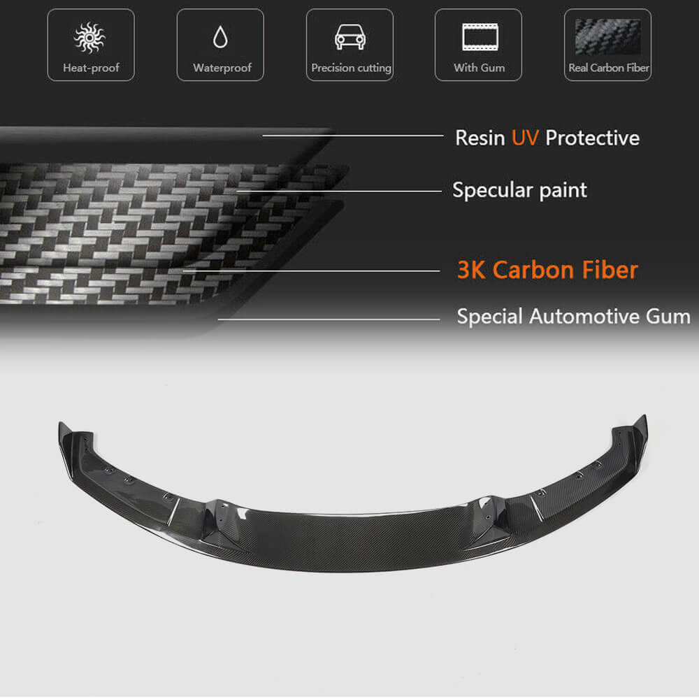 Front Bumper Lip Mad-Style for F30 M-Sport, Carbon for BMW 3 Series F-30/31/34 2012-2019 - image 5