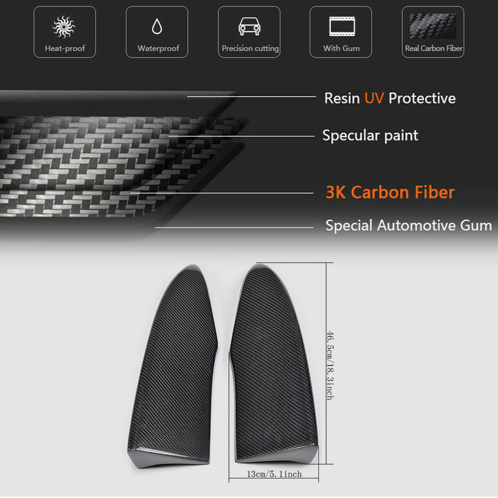 Rear bumper flaps Flap (for S-Line Sedan 2012-2016, Carbon) for Audi A3 2012-2020 - image 5