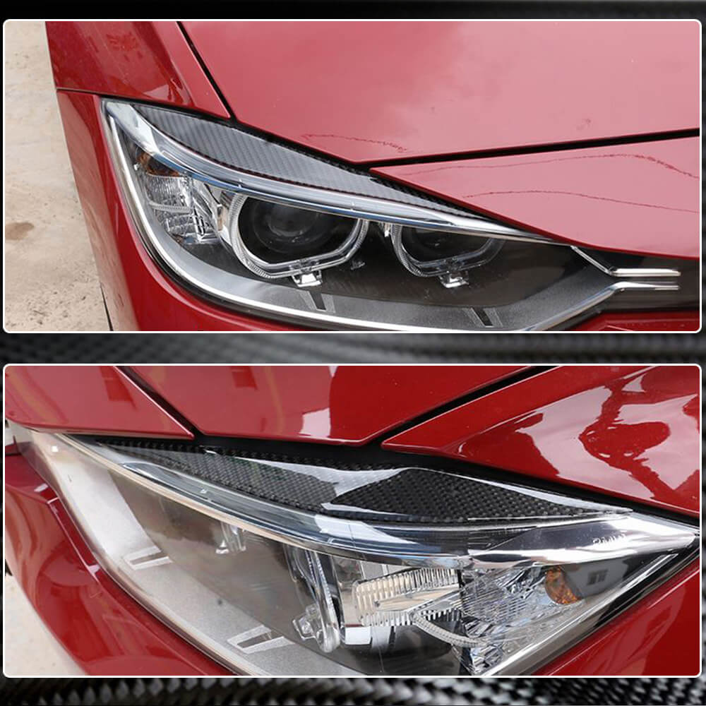 Headlight Eyelashes Carbon V2 for BMW 3 series F-30/31/34 2012-2019 - image 5