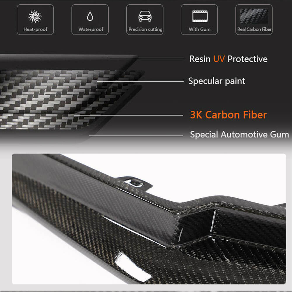 Rear Bumper Splitters Replacement Style Carbon Fiber V3 (for G80) for BMW 3 series G20/21 2018- - image 5