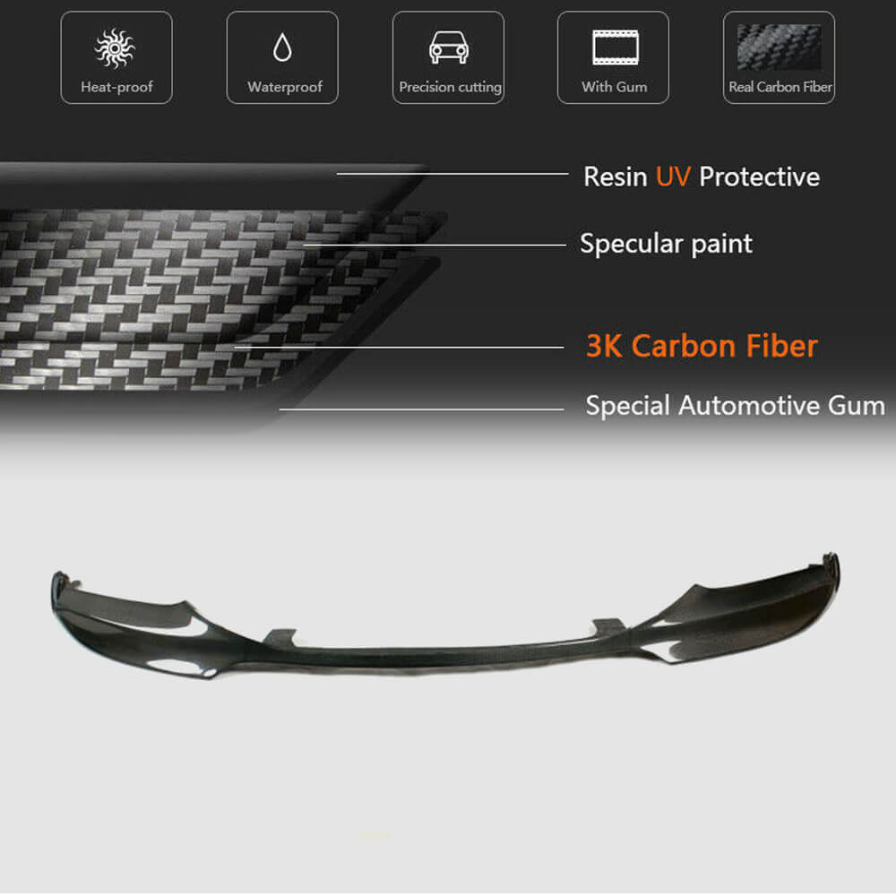 Front Bumper Lip V1 (for F10 M-Sport, Carbon) for BMW 5 Series F-10/11/07 2010-2016 - image 5