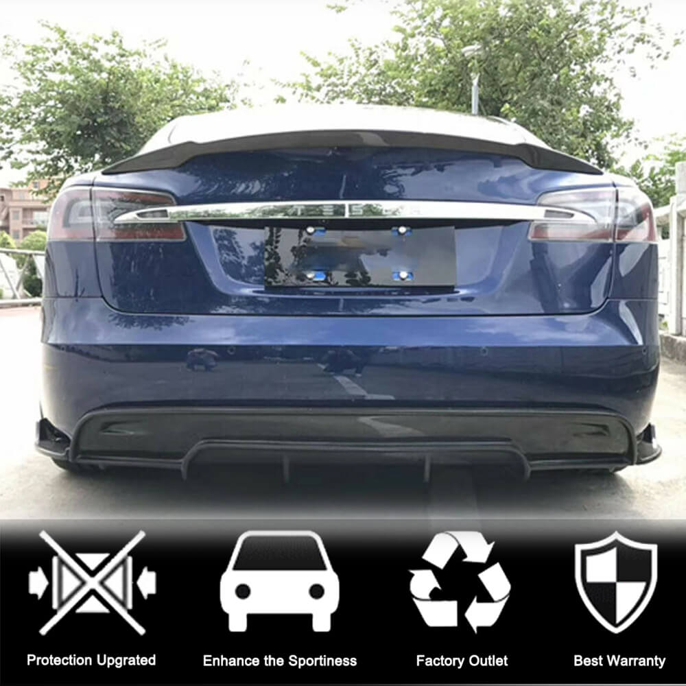 Rear Bumper Diffuser Carbon Fiber V1 for Tesla Model S - image 5