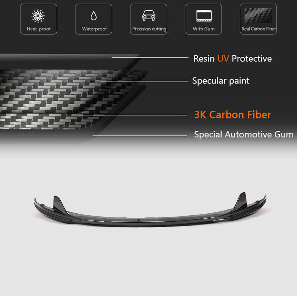 Front Bumper Lip V3 for Base/S/S Q4 2013-2017, Carbon for Maserati Ghibli 2013-2023 - image 5