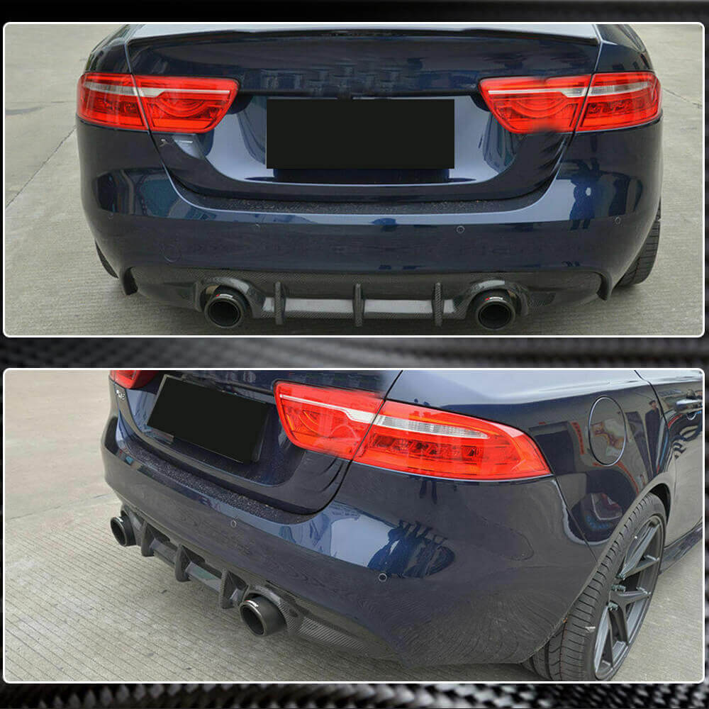 Rear Bumper Diffuser V2 (2015-2019, Carbon) for Jaguar XE 2016- - image 5