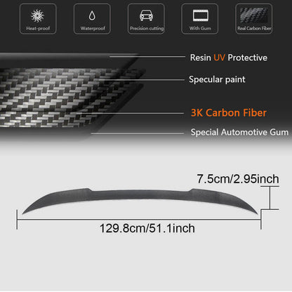 Rear Trunk Spoiler Carbon Fiber V7 (SD) for BMW 5 Series G30/31 2017-2023 - image 5