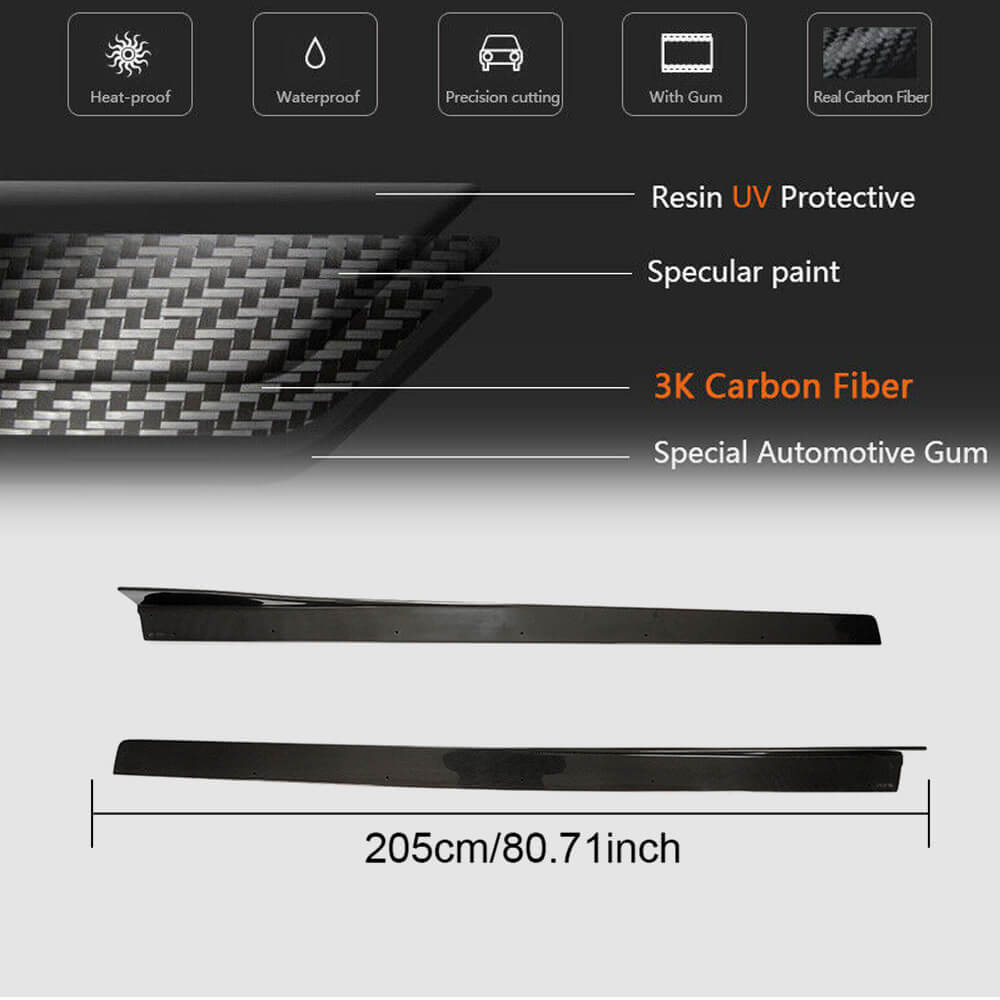 Side Skirt Extensions V2 (for F82/F83, Carbon) for BMW 4 Series F32/F33/F36 2012-2020 - image 5