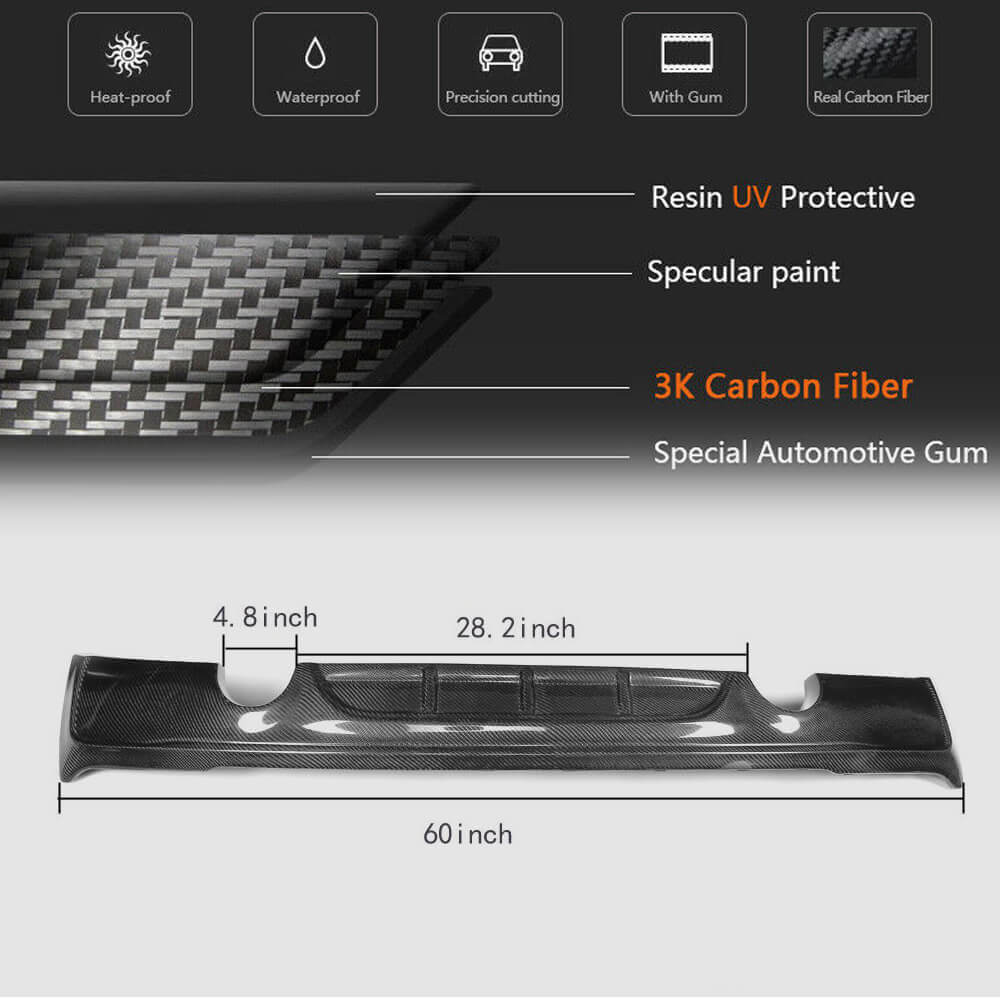 Rear Bumper Diffuser Carbon Fiber V1 (for F22/F23 M Sport) for BMW 2 Series F22/23 2014-2021 - image 5