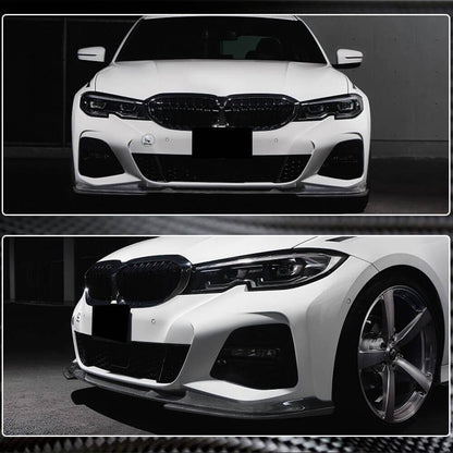 Front Bumper Lip V7 for M-Sport 2018-2022 Carbon for BMW 3 Series G20/G21 2018- - image 5