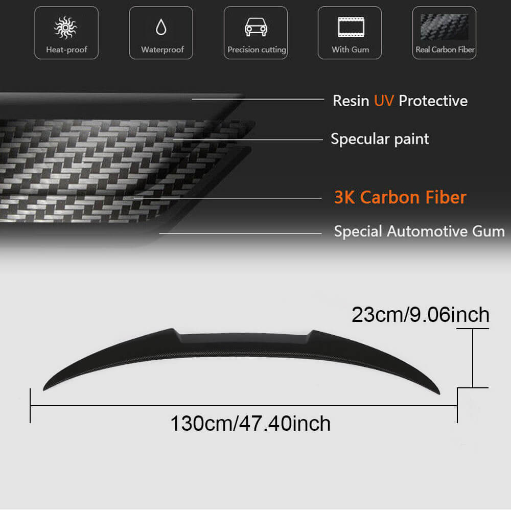 Rear Trunk Spoiler Carbon Fiber V11 (Convertible) for BMW 4 series F-32 2012-2020 - image 5