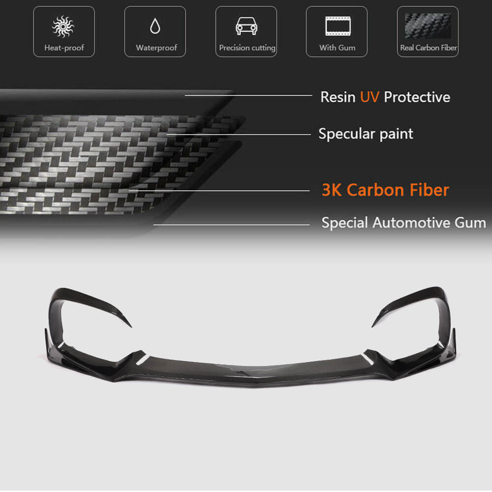 Front Bumper Lip Spoiler (for 2015-2017, Carbon) for Mercedes AMG GT C190/R190 2014-2022 - image 5