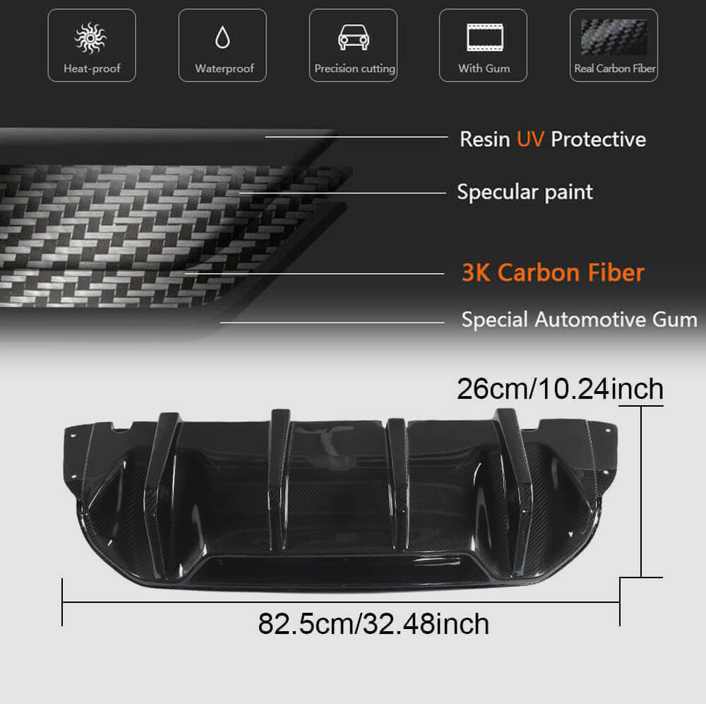 Rear Bumper Diffuser Carbon Fiber V1 (2017-2020, F90) for BMW 5 Series G30/31 2017-2023 - image 5