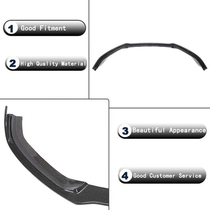 Front bumper lip spoiler Lip V1 (for S-Line 2017-2020 Sedan, Carbon) for Audi A3 2012-2020 - image 5