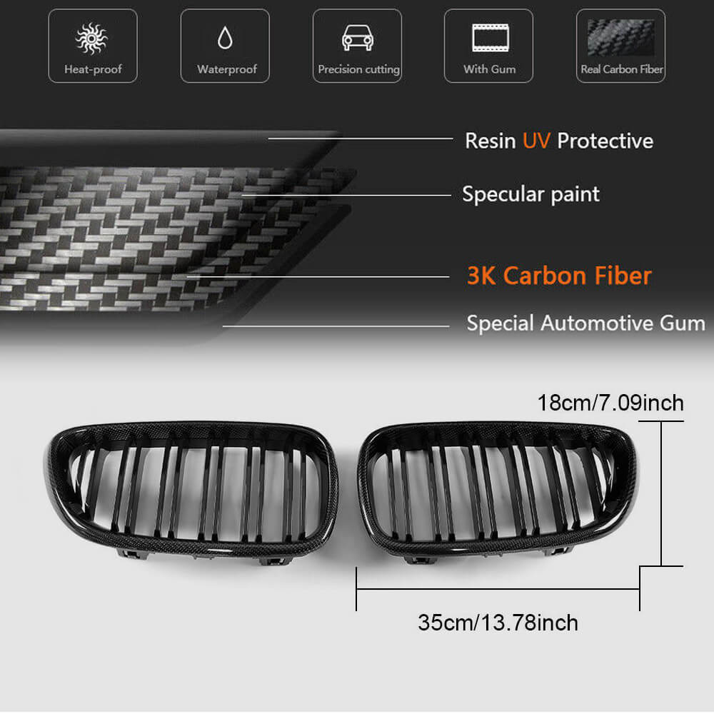 M-Look Kidney Grilles (Carbon) for BMW 2 Series F22/F23 2014-2021 - image 5