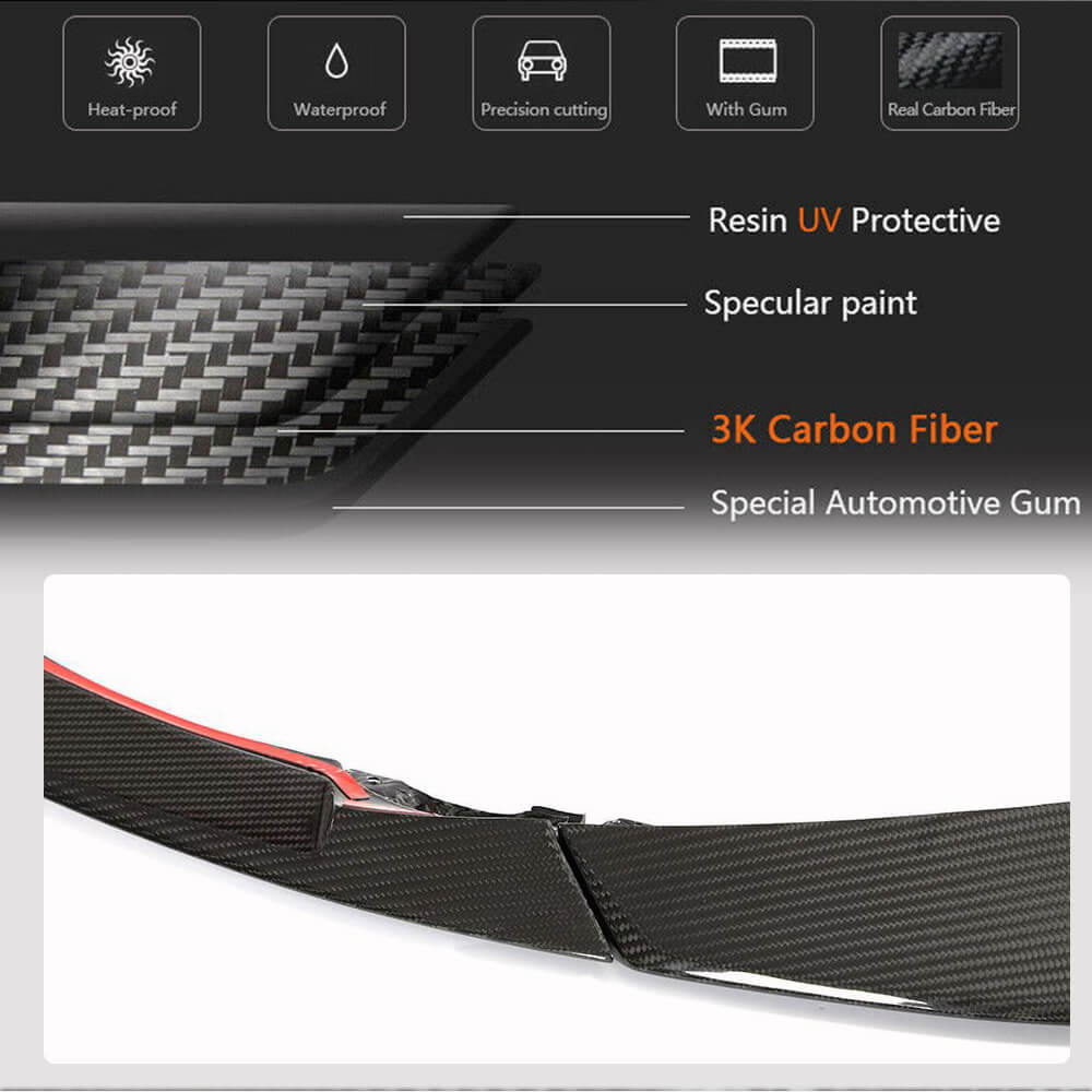 Front Bumper Lip V2 for G80, Carbon for BMW 3 Series G20/G21 2018- - image 5