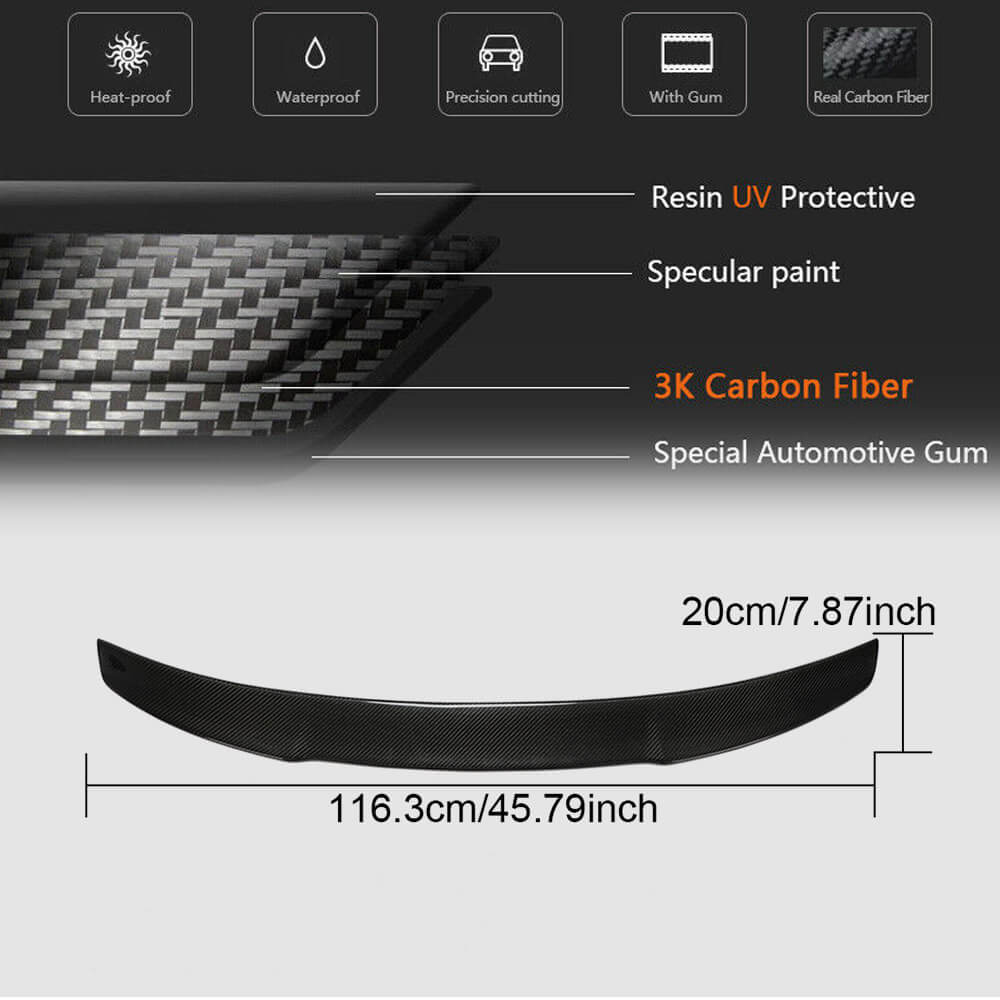 Spoiler V4 (for SD, Carbon) for Audi A3 2012-2020 - image 5