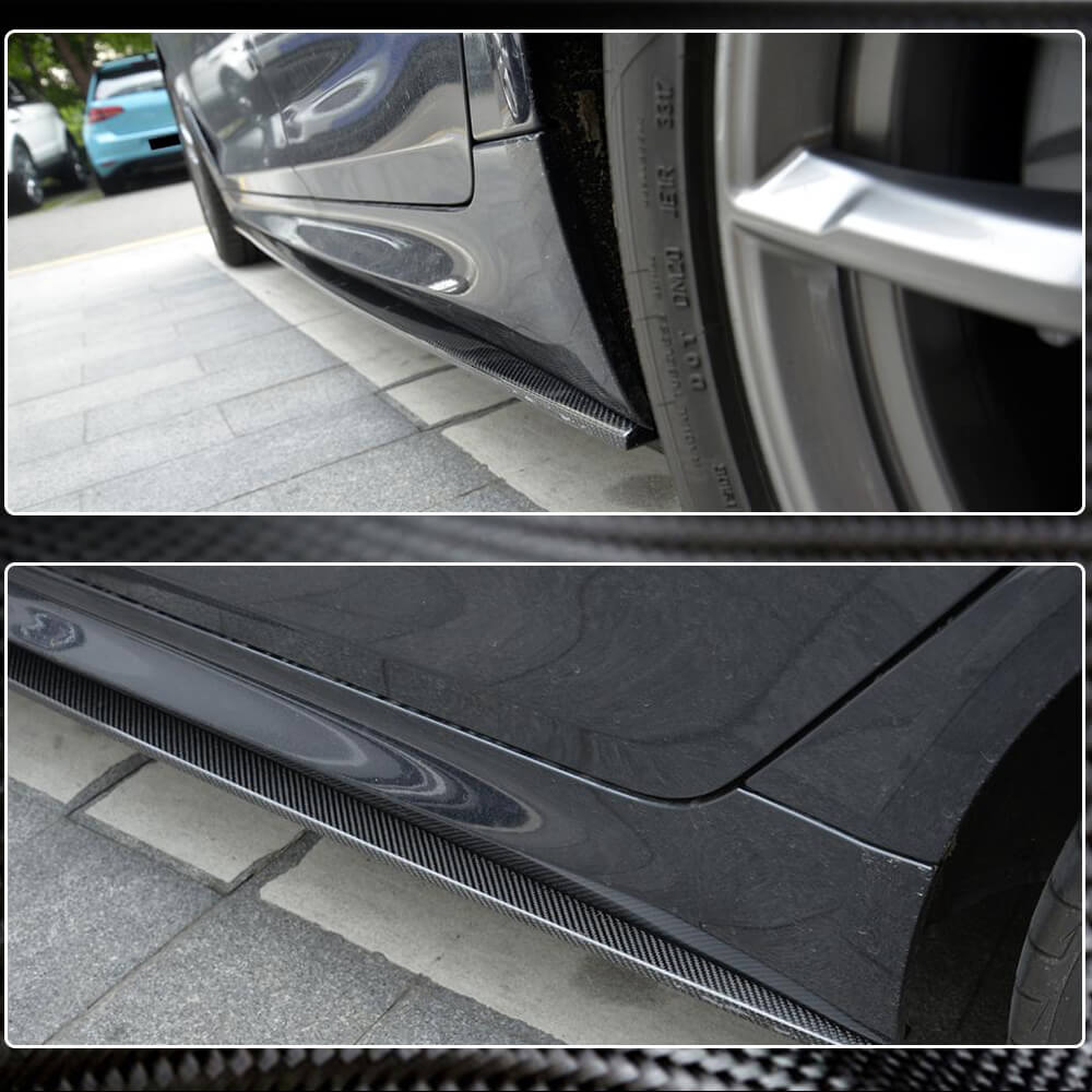 Side Skirt Extensions V1 (for M-Sport/M5 2017-2020, Carbon) for BMW 5 Series G30/31 2017-2023 - image 5