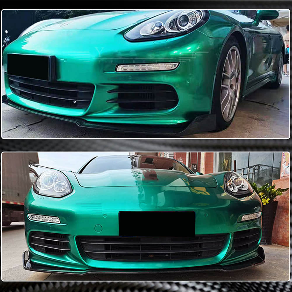 Front Bumper Lip Spoiler (for Base 2013-2016, Carbon) for Porsche Panamera 2009-2016 - image 5