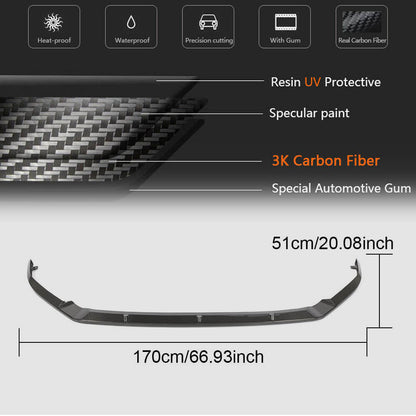 Front Bumper Lip V1 for R/R-Line 2017-2020 Carbon for Volkswagen Golf 7/E-Golf 2012-2020 - image 5