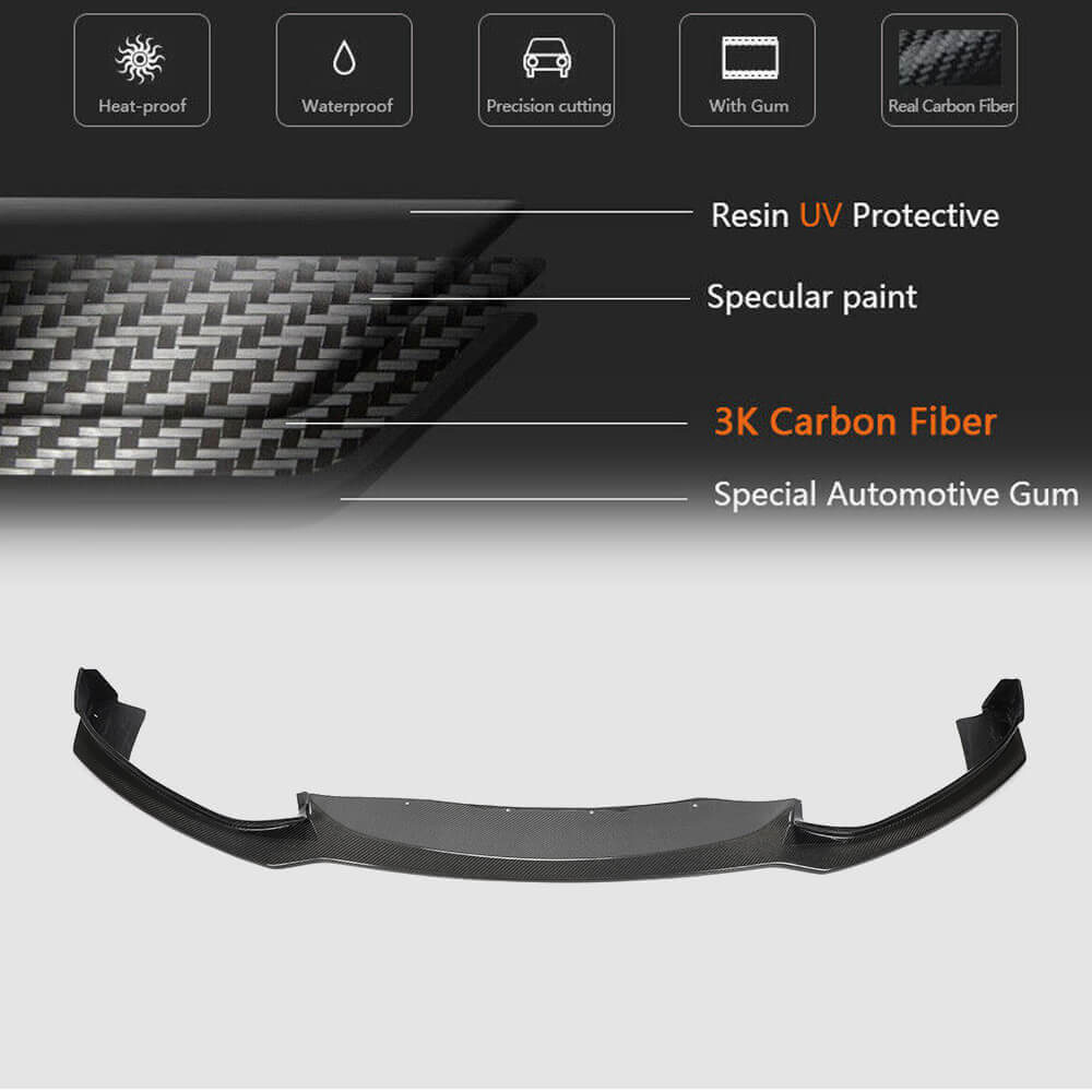 Front Bumper Lip Carbon Fiber V1 (M-Sport) for BMW 4 series F-32 2012-2020 - image 5