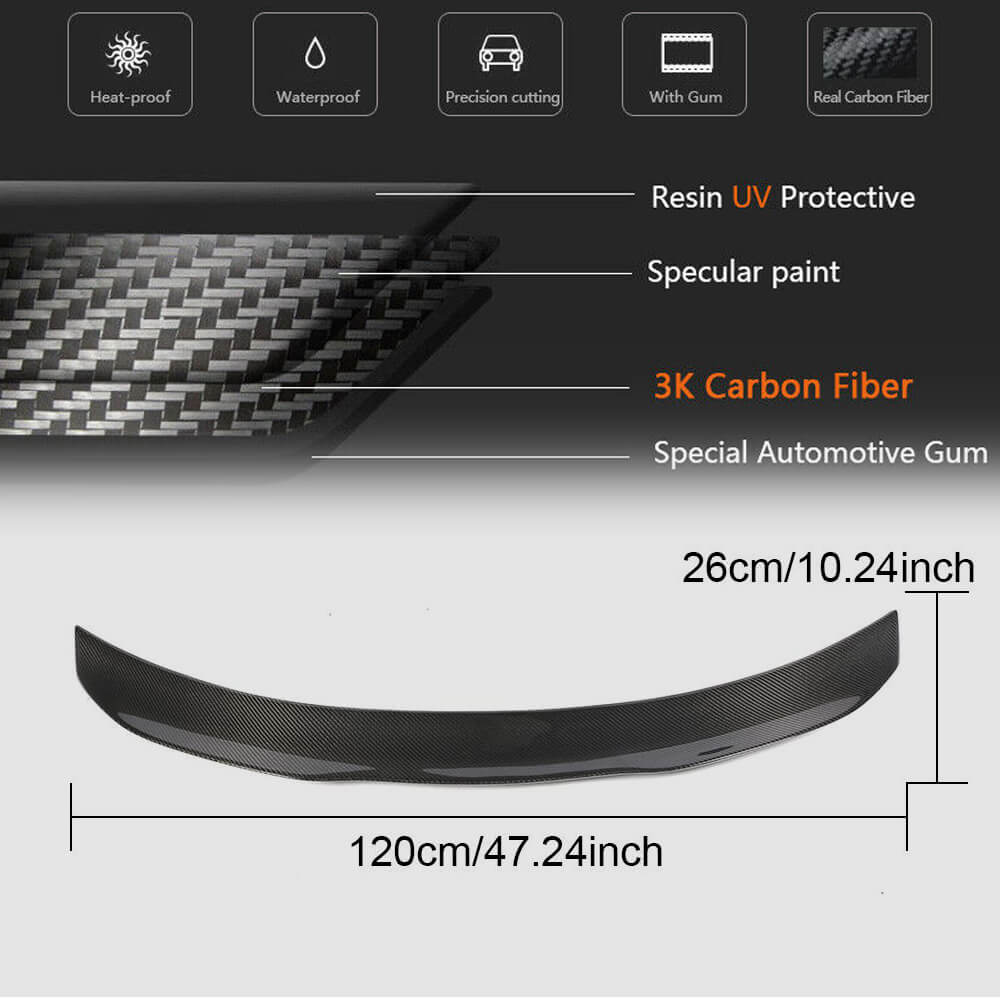 Rear Trunk Spoiler Carbon Fiber V7 (for F82) for BMW 4 series F-32 2012-2020 - image 5