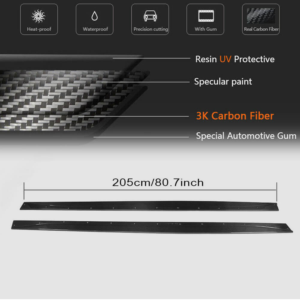 Side Skirts Carbon Fiber V5 (for F82) for BMW 4 series F-32 2012-2020 - image 5
