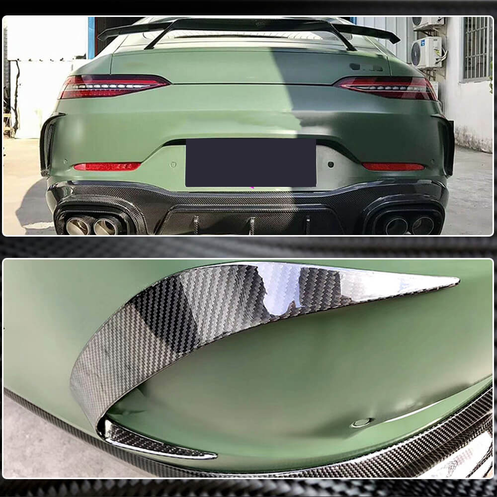 Rear Bumper Covers V2 (for GT63 2018-2022, Carbon) for Mercedes AMG GT 4 X290 2018- - image 5