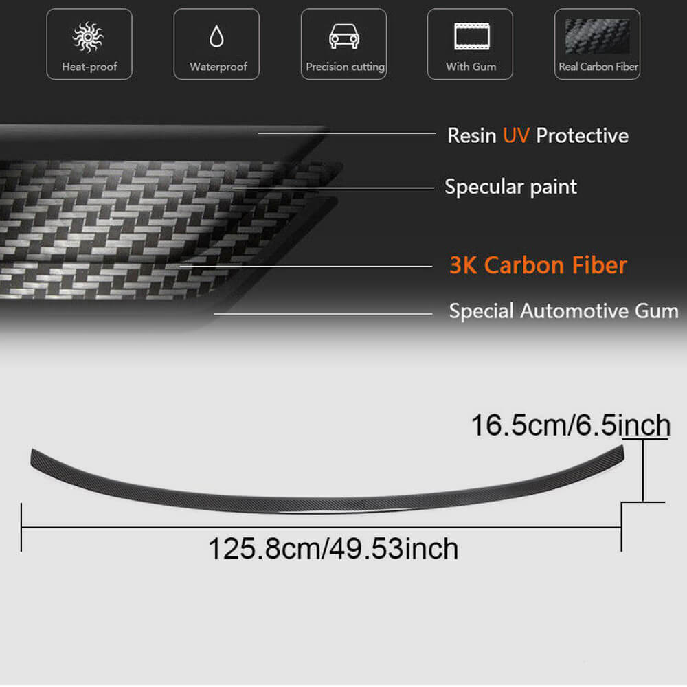 Rear Trunk Spoiler Carbon Fiber V3 for Audi A6 C8 2018- - image 5