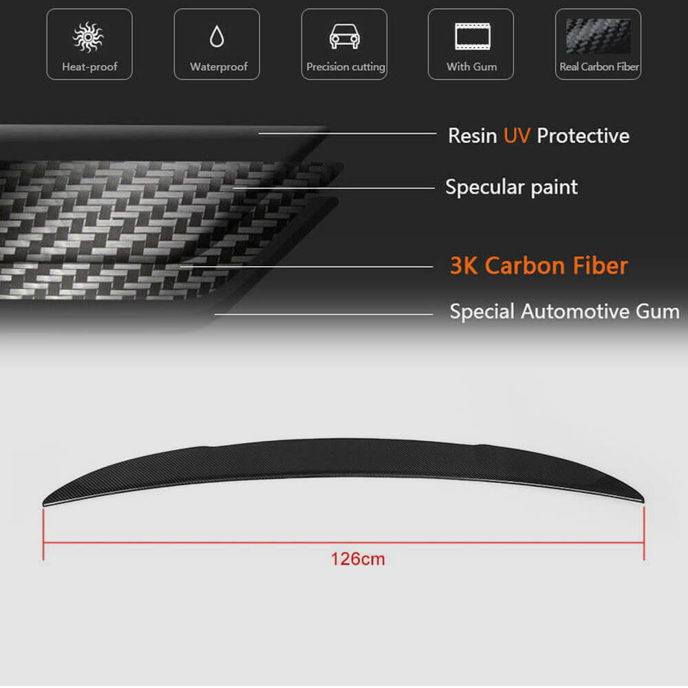 Trunk lid spoiler Carbon V2 (SD) for BMW 5 series F-10/11/07 2010-2016 - image 7