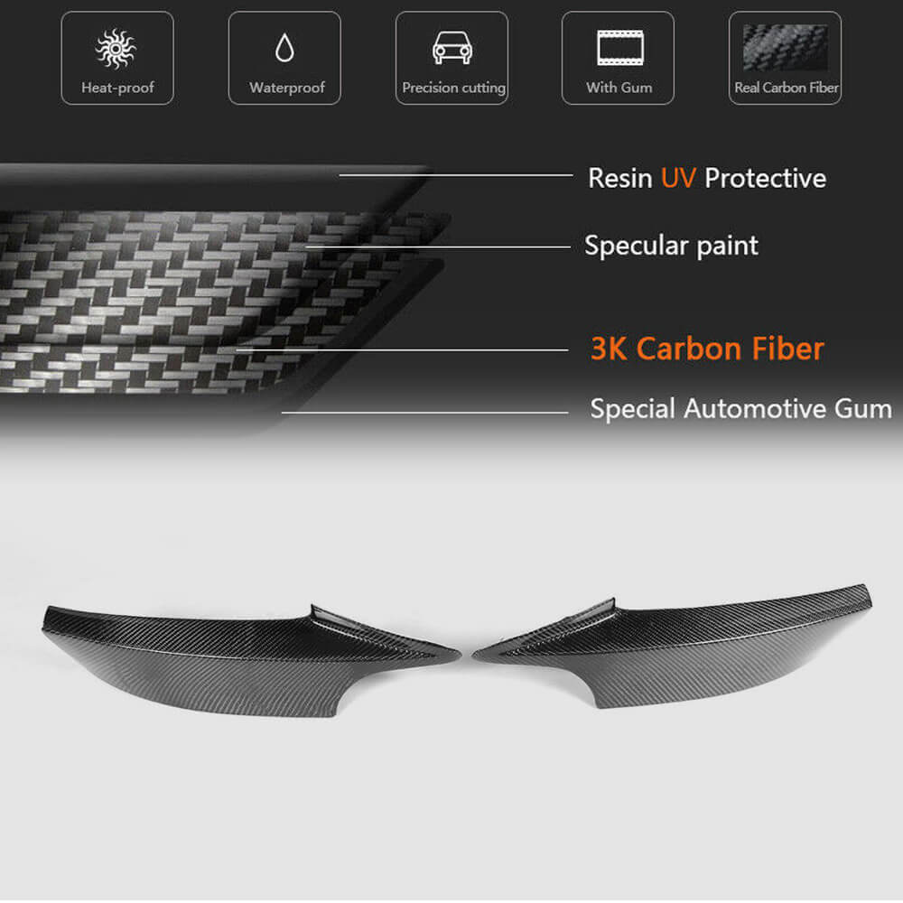 Front Bumper Splitters Carbon Fiber (for F34 M-Sport) for BMW 3 series F-30/31/34 2012-2019 - image 5