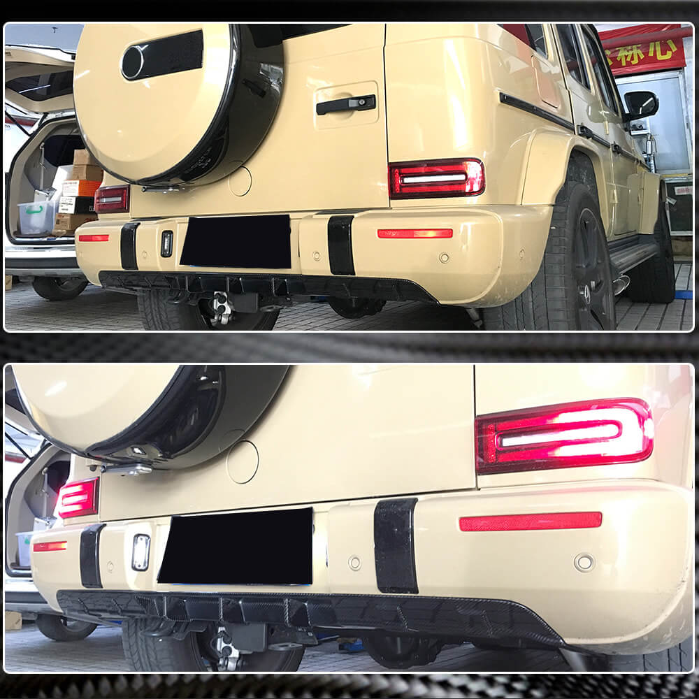 Rear Bumper Diffuser V1 for G63 AMG, Carbon for Mercedes G сlass W463 2018-2024 - image 5