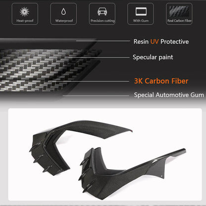 Front bumper extensions (for S-Line SD 2020-2023, Carbon) for Audi A3 2020- - image 5