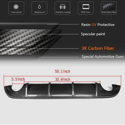 Rear Bumper Diffuser V1 for Q50 Base/Sport 2014-2017, Carbon for Infiniti Q50/Q60 2013-2024 - image 5