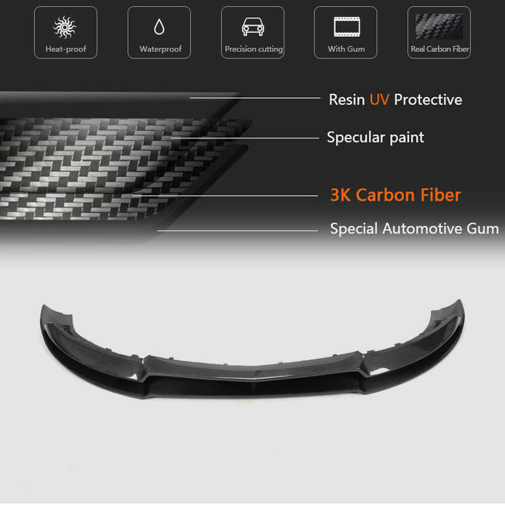 Front Bumper Lip V2 (for AMG-Line / A45 AMG HB 2013-2015, Carbon) for Mercedes A-сlass W176 2012-2018 - image 5