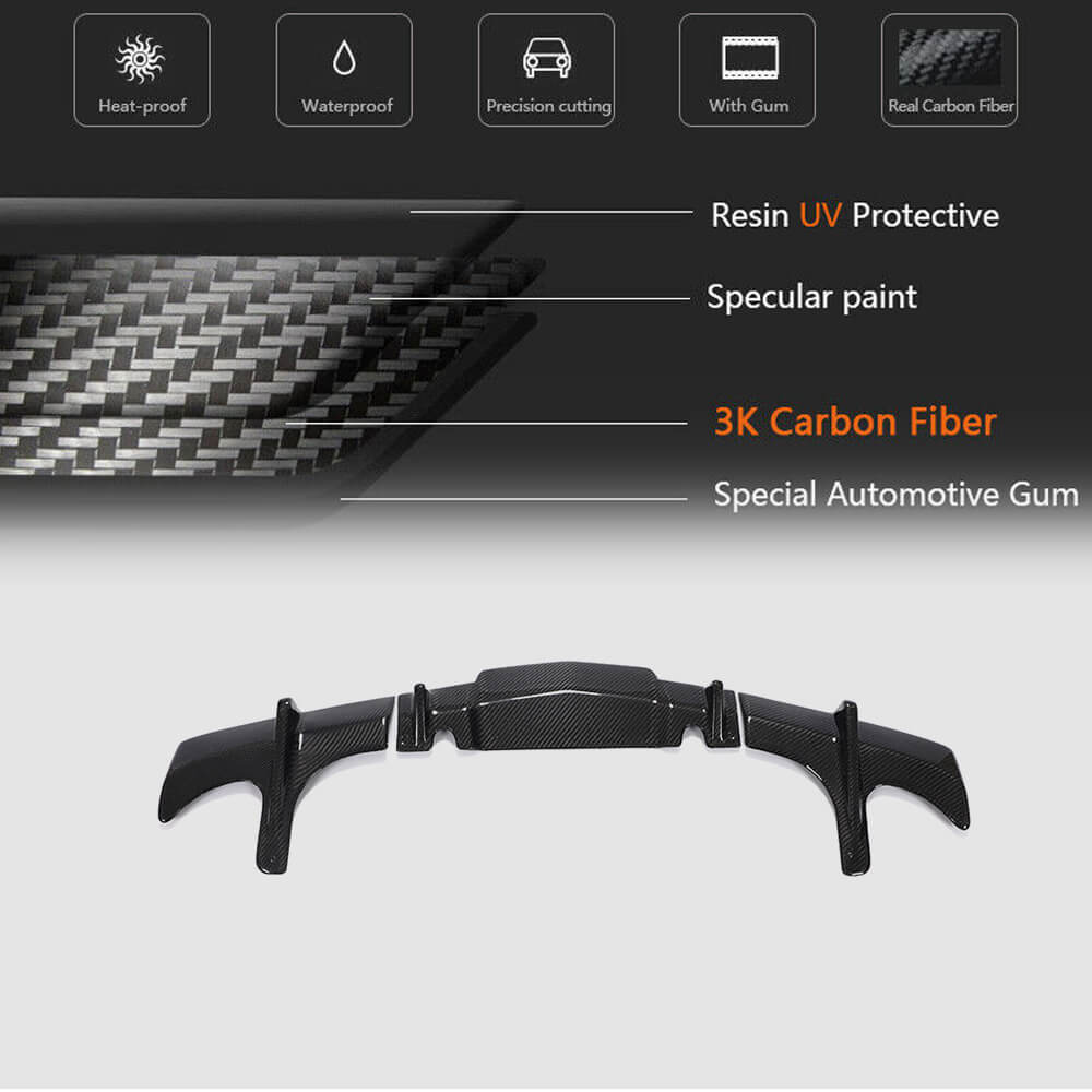 Rear Bumper Diffuser (for Base, Carbon) for Cadillac ATS 2012-2019 - image 5