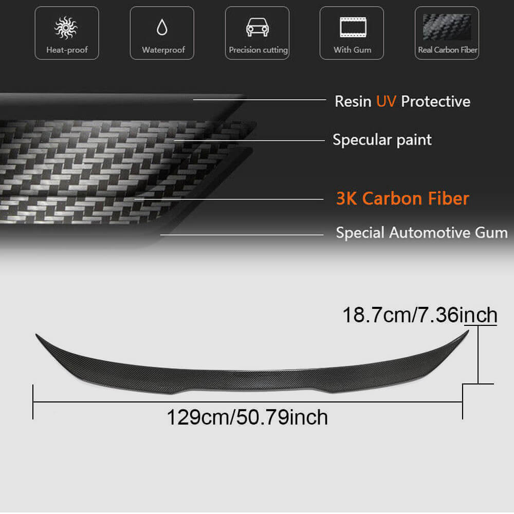 Rear Trunk Spoiler Carbon Fiber V4 (SD) for BMW 5 Series G30/31 2017-2023 - image 11