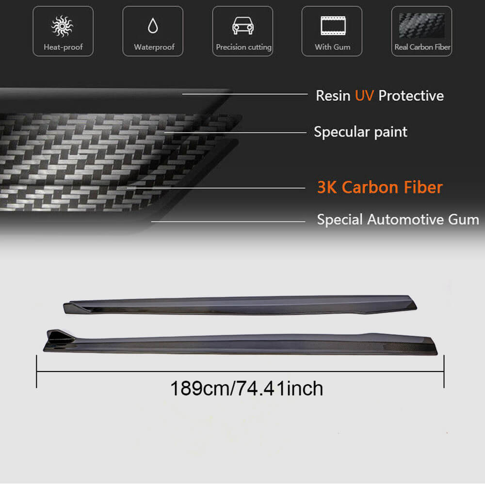 Side Skirts (for RS3 Sedan 2017-2019, Carbon Fiber) for Audi A3 2012-2020 - image 5