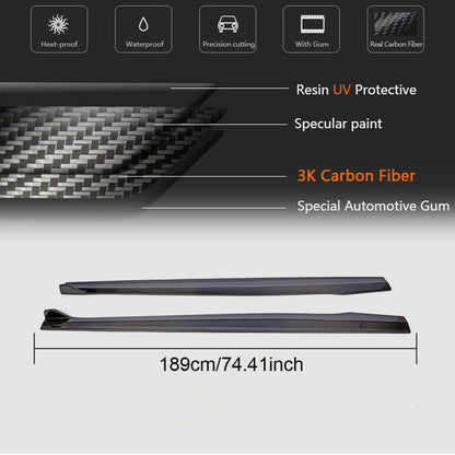 Side Skirts (for RS3 Sedan 2017-2019, Carbon Fiber) for Audi A3 2012-2020 - image 5